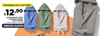 Accappatoio twist in spugna 100 % cotone