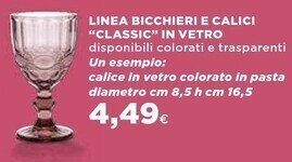 Ipercoop Linea bicchieri e calici classic in vetro offerta