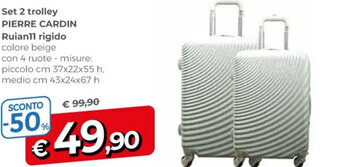Galassia Set 2 trolley PIERRE CARDIN Ruian11 rigido offerta