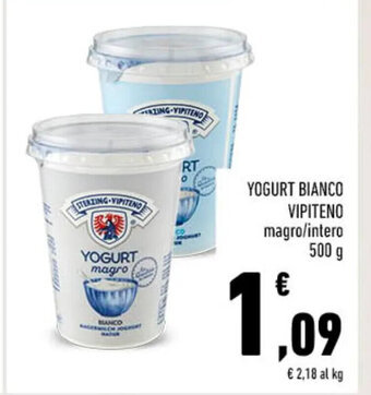 Conad YOGURT BIANCO VIPITENO magro/intero 500 g offerta