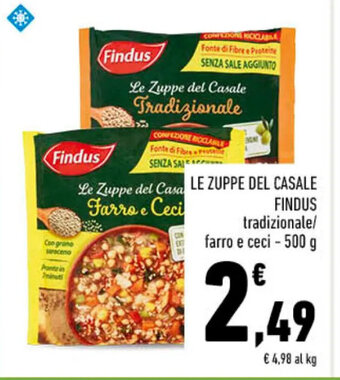 Conad Le Zuppe del Casale Findus tradizionale/ farro e ceci - 500 g offerta