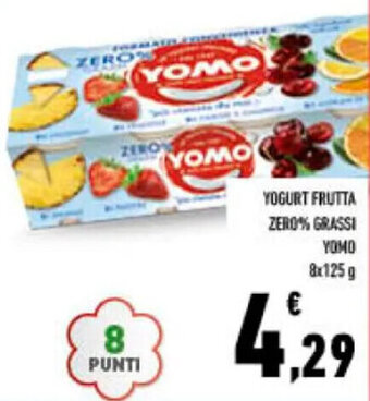 Conad YOGURT FRUTTA ZERO% GRASSI YOMO 8x125 g offerta