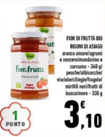 Conad FIOR DI FRUTTA BIO RIGONI DI ASIAGO 330 g offerta