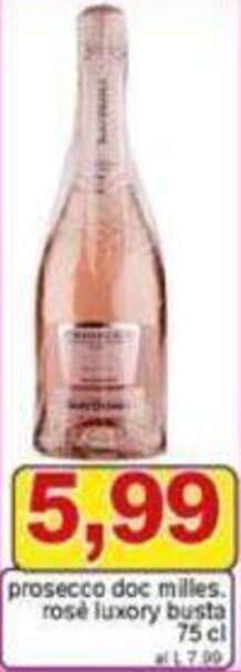 Pewex prosecco doc milles. rosé luxory busta 75 cl offerta