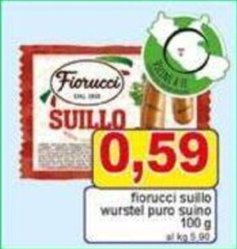 Pewex fiorucci suillo wurstel puro suino 100 g offerta