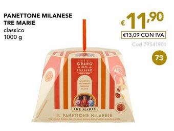 PANETTONE MILANESE TRE MARIE classico 1000 g