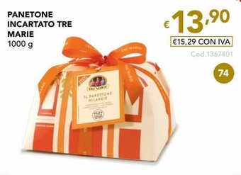 Migross Superstore PANETONE INCARTATO TRE MARIE 1000 g offerta