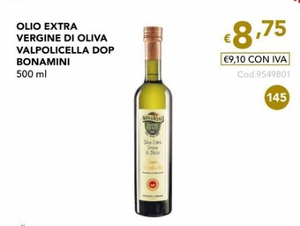 Migross Superstore OLIO EXTRA VERGINE DI OLIVA VALPOLICELLA DOP BONAMINI 500 ml offerta