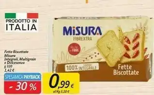 Carrefour Market Misura Fette Biscottate Integrali offerta