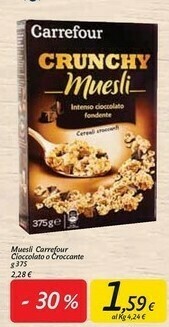 Carrefour Market Carrefour - Crunchy Muesli 375 G(ml) offerta