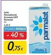 Carrefour Market Parmalat Latte parzialmente scremato offerta
