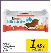Carrefour Market Kinder fetta al latte offerta