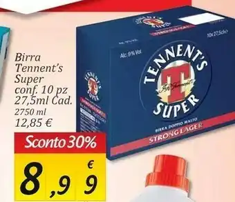 Carrefour Market Tennent's Birra Super 275ml offerta
