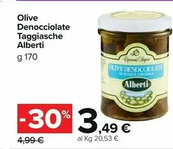 Carrefour Market Alberti Olive Denocciolate In Qualità Taggiasca 170 G(ml) offerta