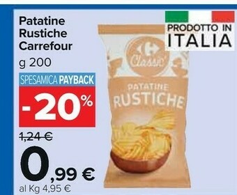 Carrefour Market Carrefour - Patatine Rustiche 200 G(ml) offerta