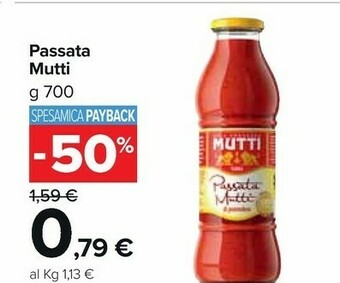 Carrefour Market Mutti Passata Di Pomodoro 700 G(ml) offerta