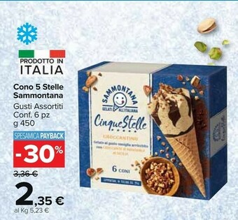 Carrefour Market Sammontana Cono Al Cioccolato E Al Latte Fondente 5 Stelle 450 G(ml) offerta