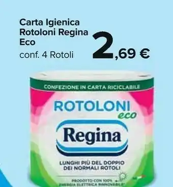 Carrefour Market Regina Carta Igienica Rotoloni 4 Rotoli offerta