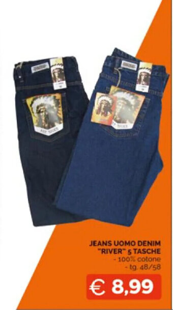 Mercatò JEANS UOMO DENIM "RIVER" 5 TASCHE offerta