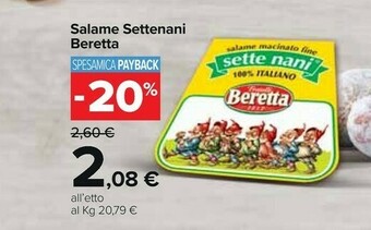 Carrefour Market Beretta Salame Settenani offerta