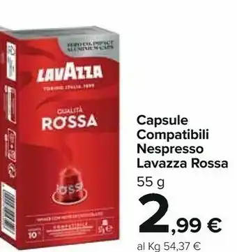 Carrefour Market Lavazza Capsule Compatibili Nespresso Rossa offerta