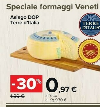 Carrefour Market Terre d'Italia Asiago Dop offerta