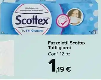 Carrefour Market Scottex Fazzoletti Tutti Giorni 12 Pezzi offerta