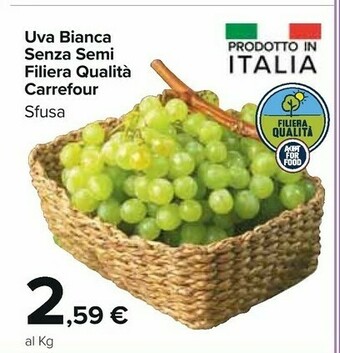 Carrefour Market Uva Bianca Senza Semi offerta