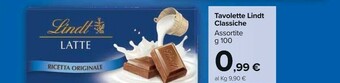 Carrefour Market Lindt Tavolette Classiche offerta