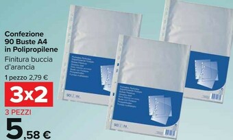 Confezione 90 Buste A4 In Polipropilene
