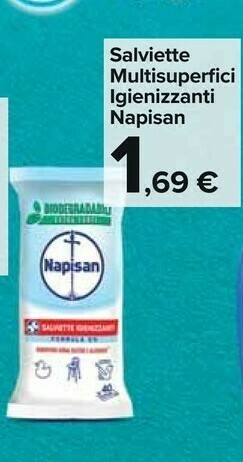 Carrefour Market Napisan Salviette Multisuperfici Igienizzanti offerta