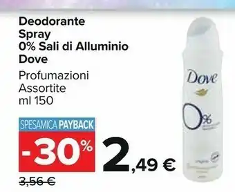 Carrefour Dove 8717163994252 Deodorante Deodorante Spray 150 Ml offerta