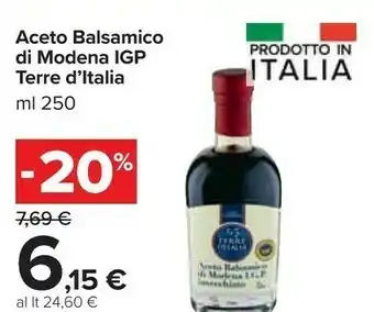 Carrefour Terre D'Italia - Aceto Balsamico Di Modena IGP Invecchiato 250 G(ml) offerta