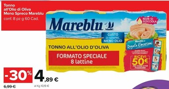 Carrefour Mareblu Tonno All'Olio Di Oliva offerta