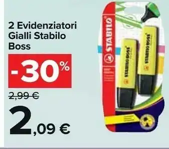 Stabilo Evidenziatore - BOSS ORIGINAL - Pack Da 2 - Giallo