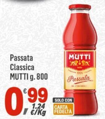 Supermercati Dok Passata Classica MUTTI g. 800 offerta