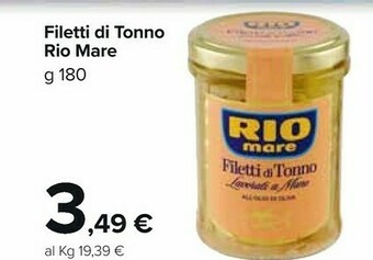 Carrefour Rio Mare Filetti Di Tonno Lime E Zenzero 180 G(ml) offerta