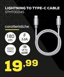 Euronics Stealth lightning to type - c cable stmt0004s offerta