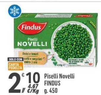 Supermercati Dok Piselli Novelli FINDUS g 450 offerta