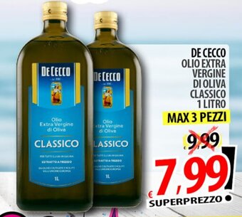 Il Genio Supermercato DE CECCO OLIO EXTRA VERGINE DI OLIVA CLASSICO 1 LITRO offerta
