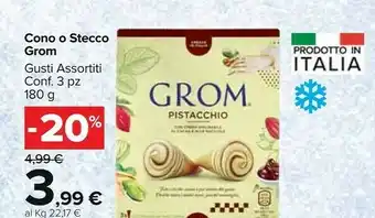 Carrefour Market Grom Cono Pistacchio offerta