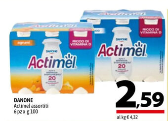 A&O DANONE Actimel assortiti 6 pz x g 100 offerta