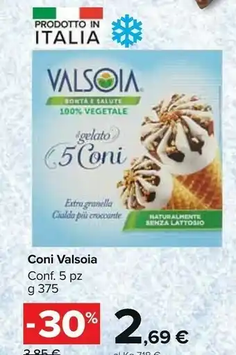 Carrefour Market Valsoia Il Gelato 5 Coni 375g offerta