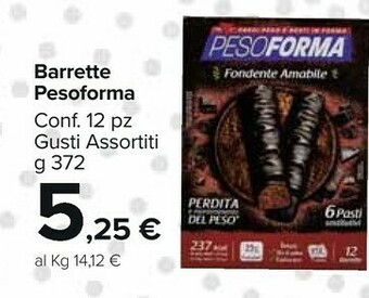 Carrefour Market Pesoforma Barrette Cereali E Cioccolato 372 G(ml) offerta