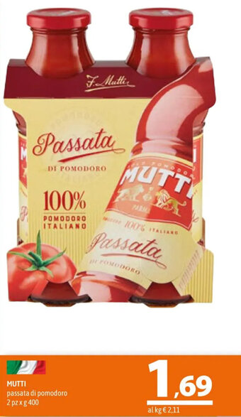 A&O MUTTI passata di pomodoro 2 pz x g 400 offerta