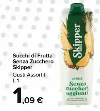 Carrefour Market Zuegg Skipper Pesca Senza Zuccheri Aggiunti 1000 G(ml) offerta