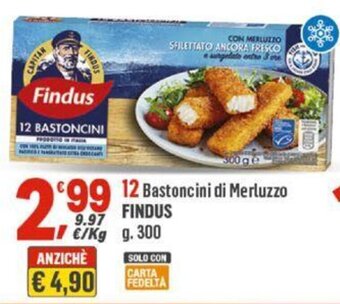 Supermercati Dok Bastoncini di Merluzzo Findus g 300 offerta