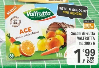 Supermercati Dok Succhi di Frutta VALFRUTTA ml. 200 x 6 offerta