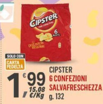 Supermercati Dok CIPSTER 6 CONFEZIONI SALVAFRESCHEZZA g 132 offerta