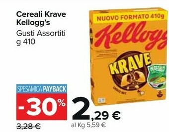 Carrefour Kelloggs Cereali offerta